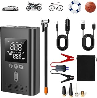 LOVEZOE Portable Car Jump Starter w/Air Compressor 150PSI for 9.0L Gas 6.5L Diesel | Tire Inflator Safe Clamps Carrying Case