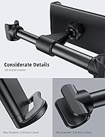 Vista 5 de Lamicall Car Headrest Mount, Tablet Headrest Holder - Stand Cradle Compatible with iPad Pro Air Mini, Galaxy Tabs, Other 4.7-10.5" Cellphones and