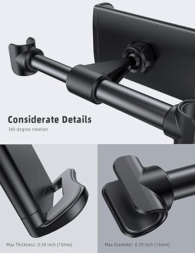 Miniatura 5 de Lamicall Soporte para reposacabezas de automóvil, soporte para reposacabezas de tableta, soporte compatible con iPad Pro Air Mini, Galaxy Tabs,