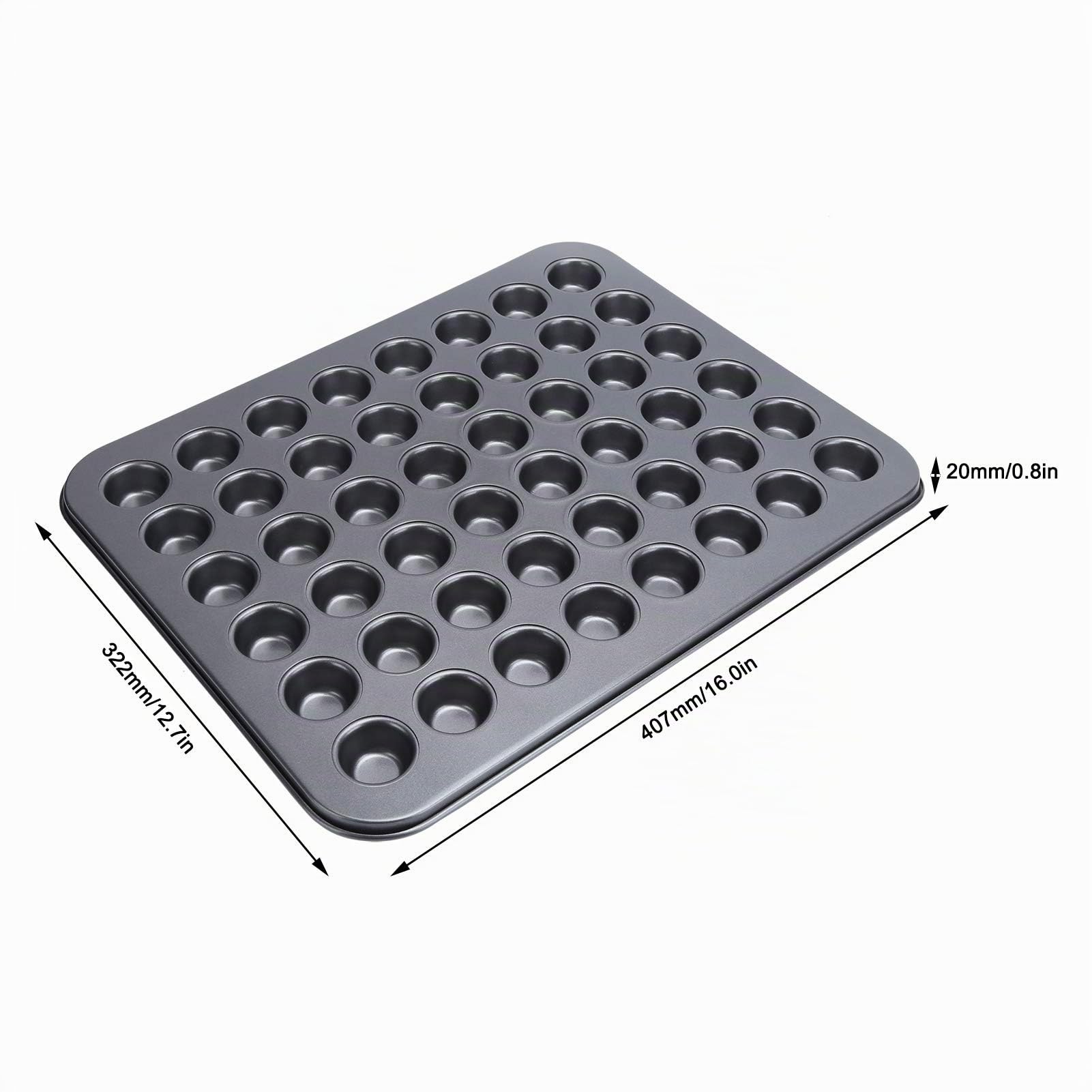Molde para Magdalenas de 48 Tazas, Antiadherente Mini 48 Tazas Molde para Hornear Magdalenas Bandeja Redonda para Magdalenas Molde para Hornear para Horno Utensilios para Hornear Accesorio de Cocina,