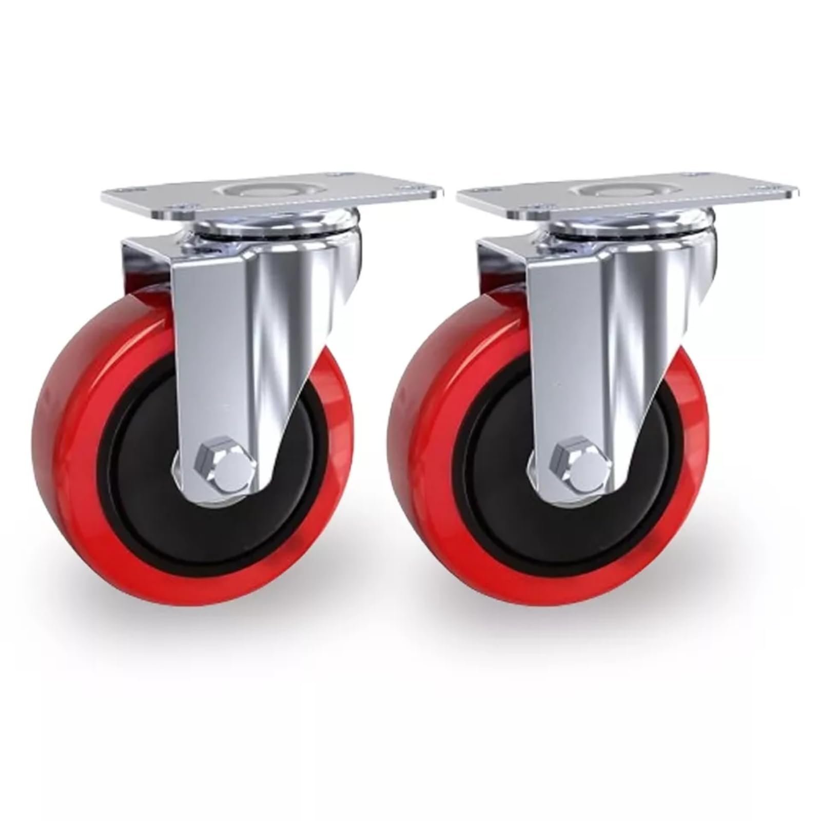 Tiffora Heavy Duty Double Bearing 100mm Swivel Castor Wheel Trolley Furniture Caster 700KG (Pack of 2 without Brakes)