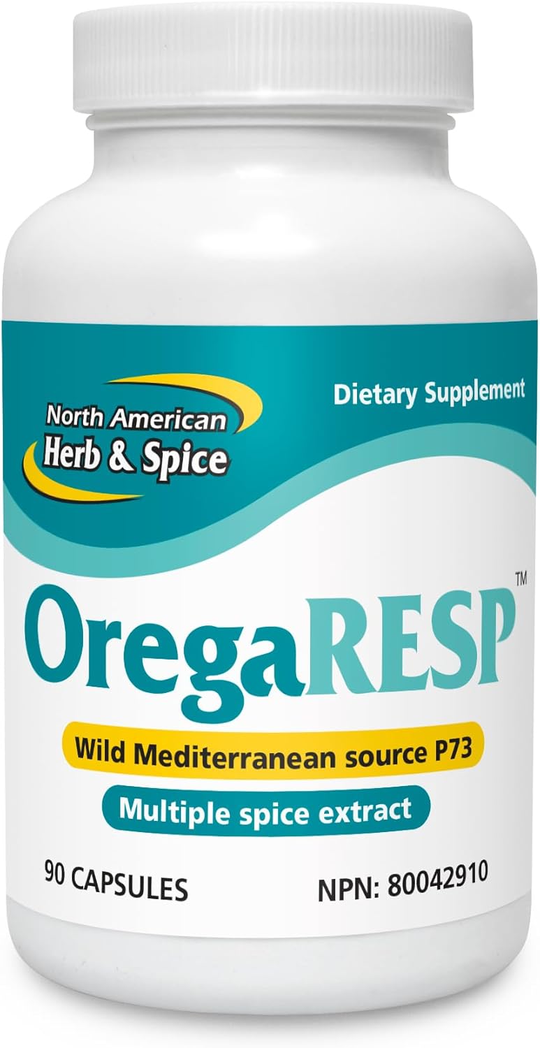 NORTH AMERICAN HERB & SPICE OregaResp - 90 Veggie Capsules - Immune & Respiratory Health - Cumin, Sage, Oregano Oil - Safe for Children & Pets, Non-GMO - 90 Servings