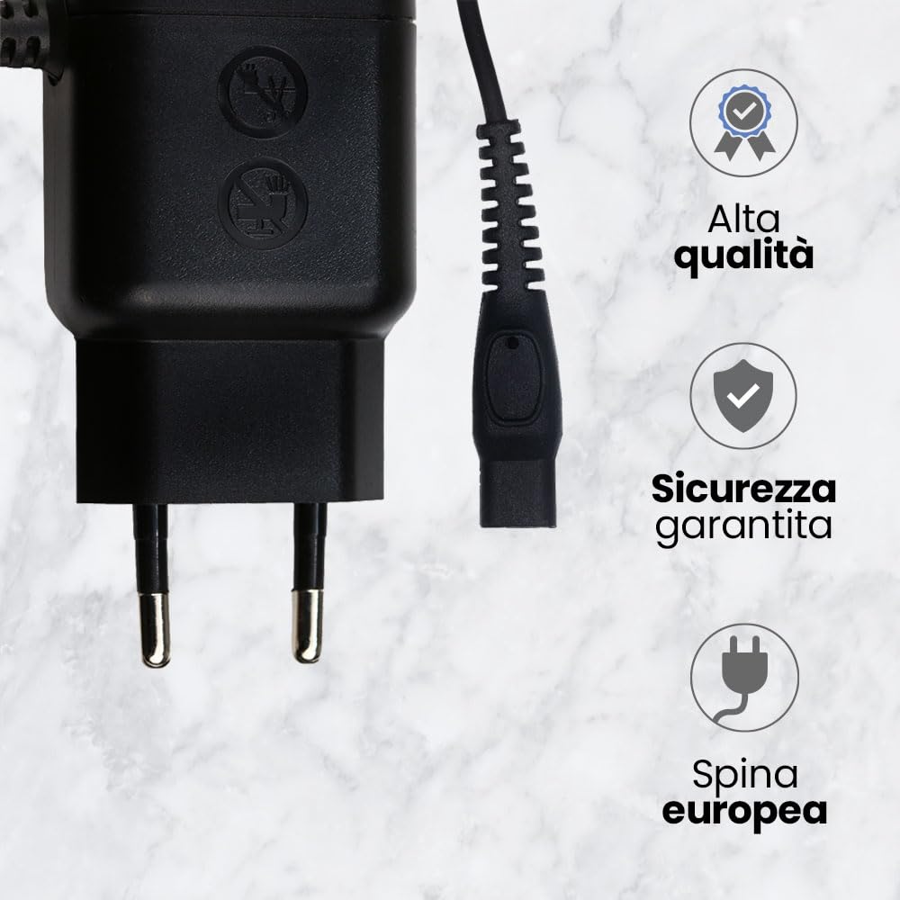 Anakel Home Caricatore rasoio compatibile con rasoio Philips OneBlade, modelli HQ HS HC RQ AT PT MG BT BG | 15 V, 5,4 W, 350 mAh, colore nero