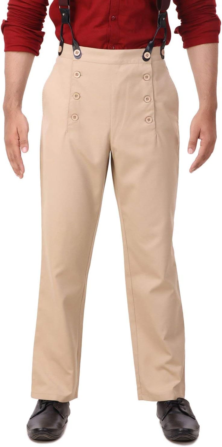 ThePirateDressing Steampunk Victorian Cosplay Costume Architect Men's Pants Trousers - Image 2