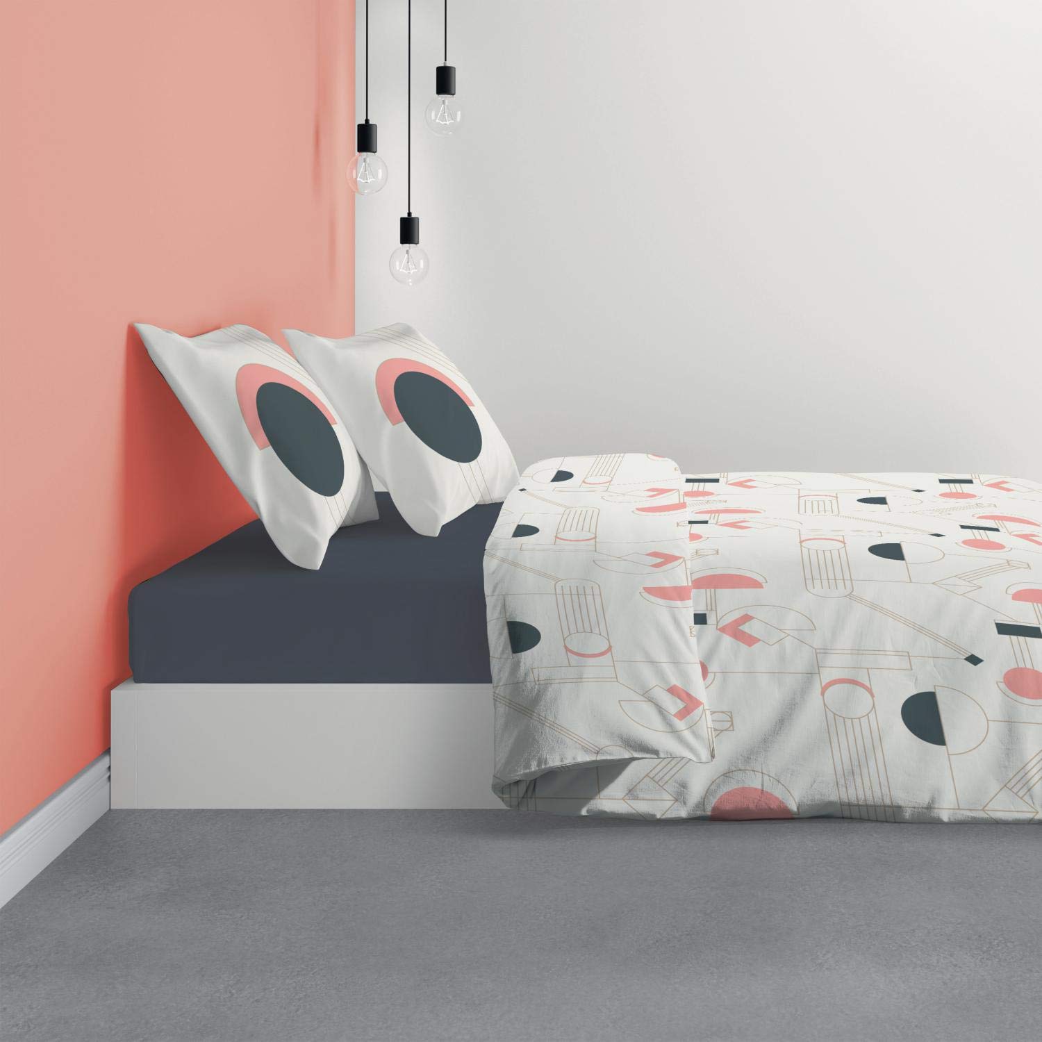 Les Ateliers du Linge - Parure da letto - Copripiumino - Set di biancheria da letto di alta qualità - Set di biancheria da letto 100% cotone - Set copripiumino - Federe - 260 x 240 - Hawa