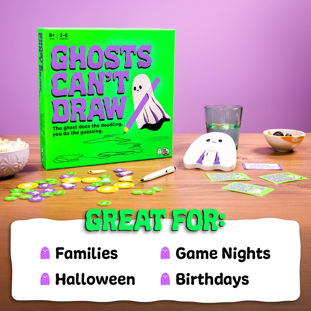 Ghosts Can't Draw – Jeu de société effrayant d'Halloween pour s'amuser en famille, jeu de dessin rapide et facile pour les enfants et les adultes, parfait pour les fêtes et les soirées Trick-or-Treat