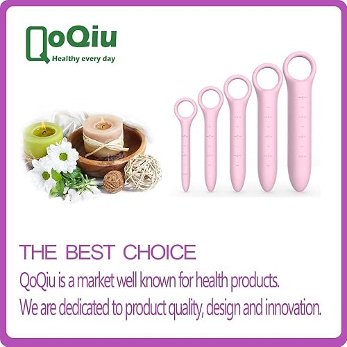 Miniatura 6 de Dilatadores de silicona para suelo pélvico para mujeres con escamas finas, paquete de 5 unidades, rosa con bolsa de almacenamiento, masajeador de