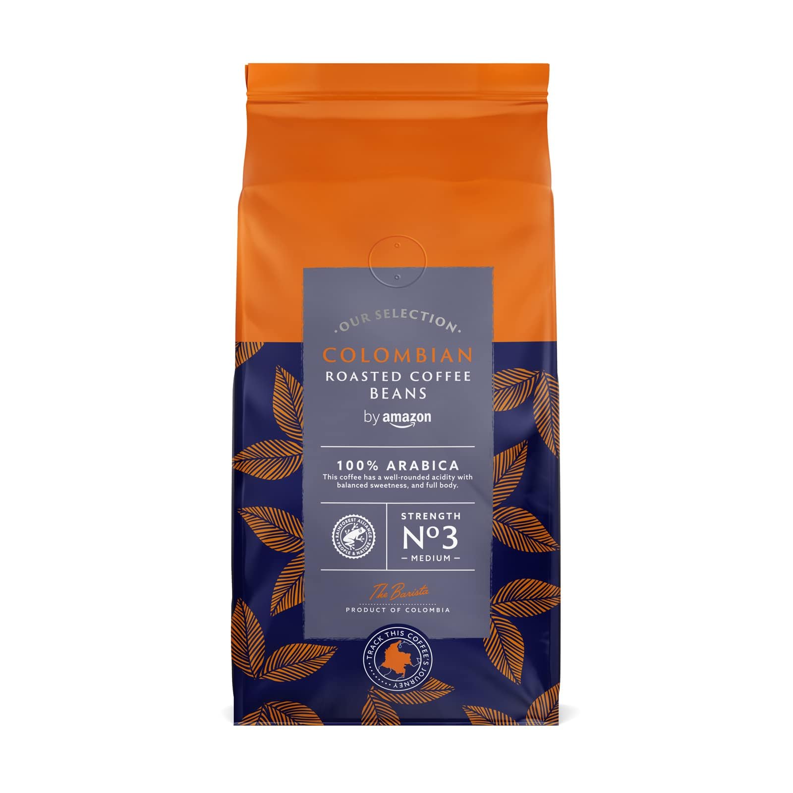 by Amazon Chicco di caffè colombiani, tostatura media, 1Kg (2 confezioni x 500g) - Certificato Rainforest Alliance (Confezione da 2)