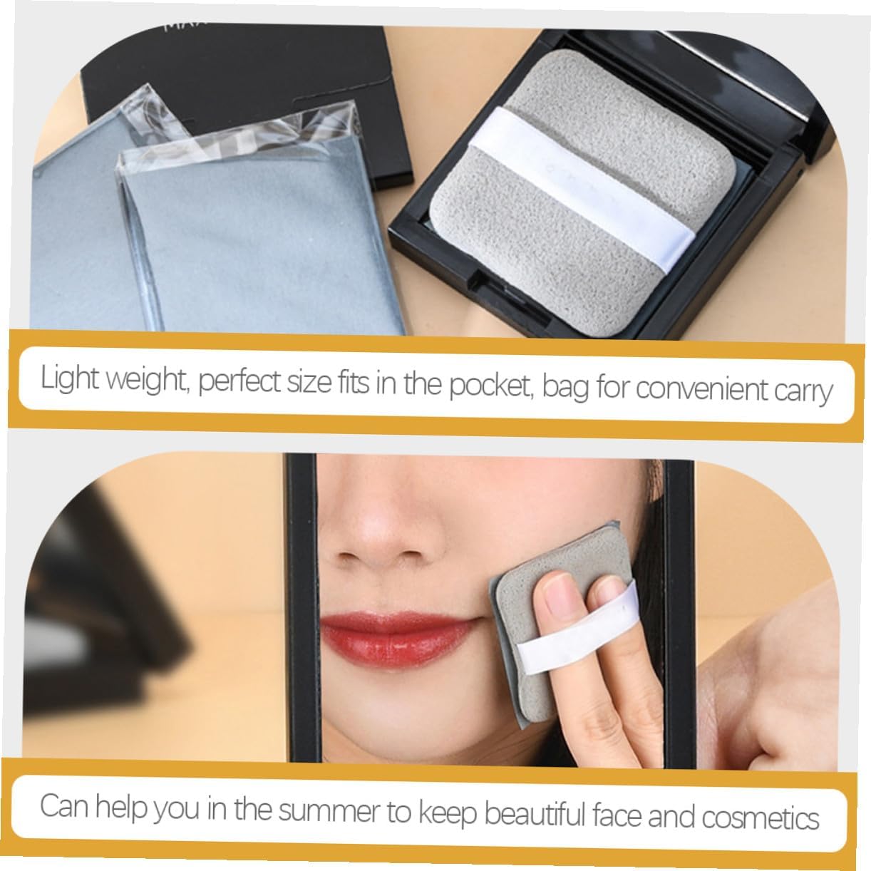LIFKOME Womens Oil Blotting with Mirror and Powder Puff Thin Makeup Oil Absorbing Paper for Oily Skin Pore Control Face Paper Portable and Skin Friendly for School Office Home Use