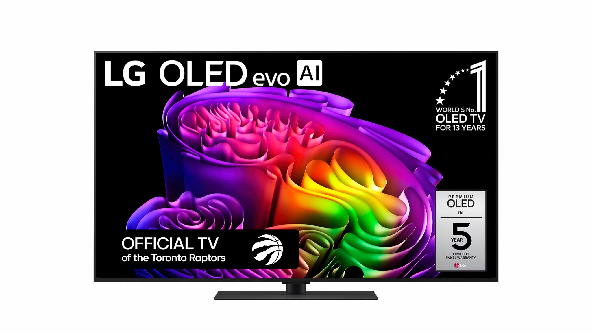 LG 55-Inch G6 OLED evo AI 4K Smart TV – α11 AI Processor Gen3, Hyper Radiant, Reflection Free, Up to 165Hz Refresh Rate, G-SYNC, FreeSync, Dolby Vision/Atmos, webOS, Table Stand Included (55G6S,2026)