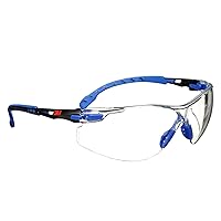 Vista 7 de 3M Gafas de seguridad Solus Serie 1000 ANSI Z87 Scotchgard Lente ámbar antivaho Marco azul/negro
