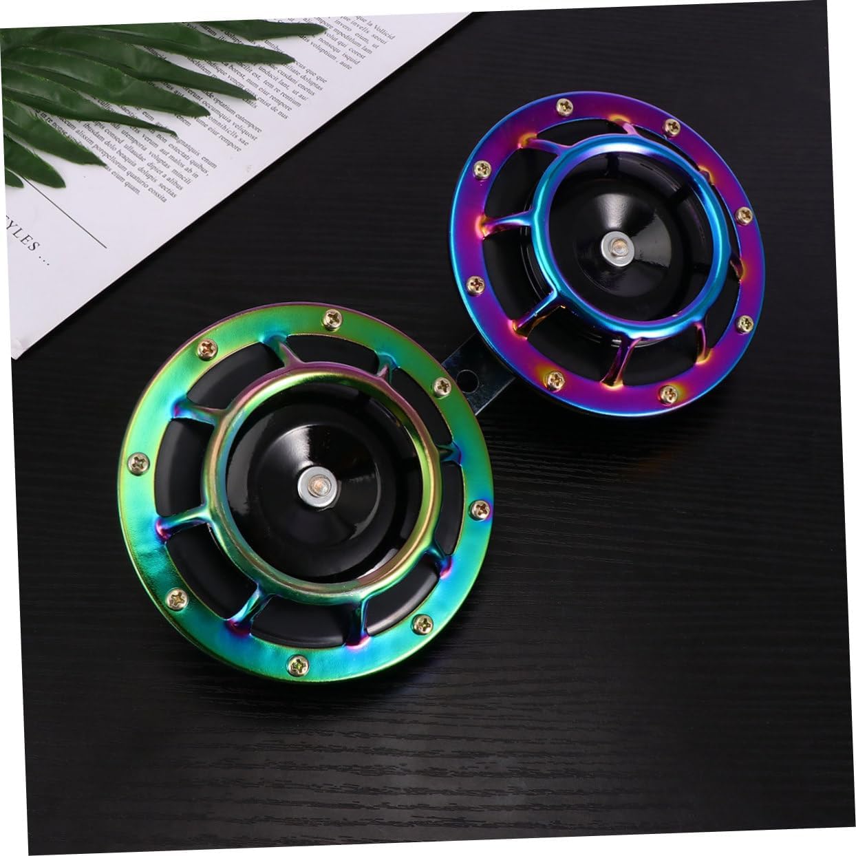 Luxshiny Car Snail Horn 12V Basin Type Modified Motorcycle Horn Kit Loud Dual Tone for Cars and Trucks