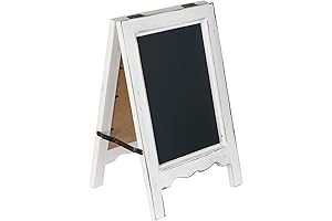 15 Inch Mini Tabletop Wooden A-Frame Double-Sided Slate Chalkboard Sign Easel for Business (white)