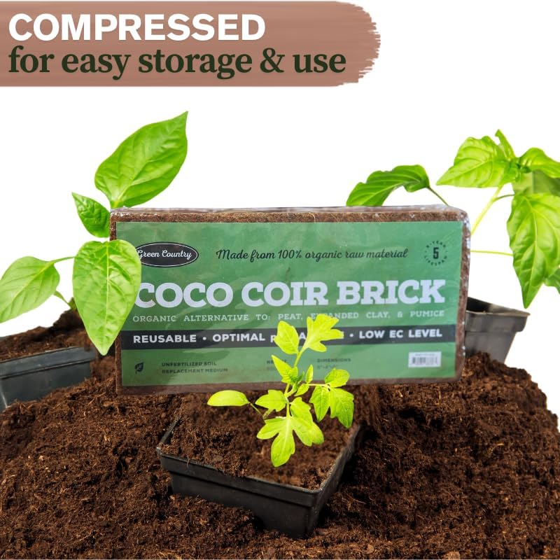 Premium Coco Coir Bricks - 8 Pack | Compressed Coconut Husk Fiber | Potting, Seed Starting, Hydroponics, Soil Amendment | Indoor & Outdoor Plants | Spring Gardening