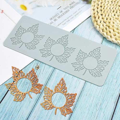 Miniatura 1 de Molde de silicona con hojas de árbol huecas, pteridófito, molde para fondant de caramelo de chocolate, molde de silicona de loto 3D, molde de