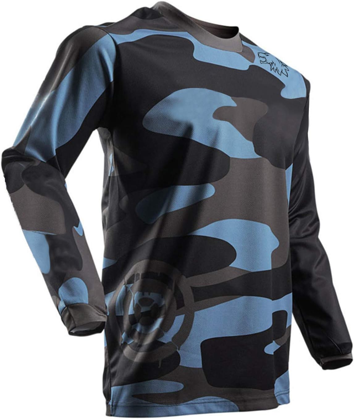 Wisdom WolfWisdom Wolf Herren Mountainbike MTB Top Langarm Atmungsaktiv Bequem Weich Feuchtigkeitstransport Radtrikot