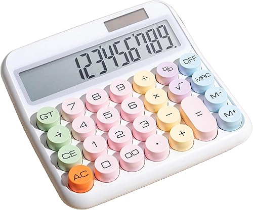 Miniatura 1 de Altsuceser Calculadora de escritorio de 12 dígitos con pantalla LCD grande y botón sensible, calculadora básica con energía solar para oficina,