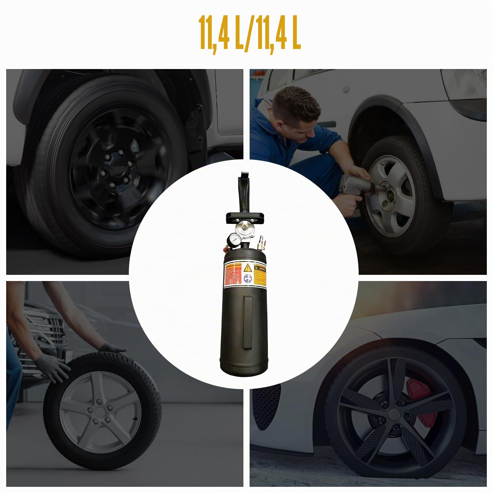 Reifenfüller Reifenschockfüller 3 Gallonen Reifen Booster Inflator Luftkanone Befüllhilfe Luftkanone Reifenaufblasgerät Reifenreparatur Airbooster