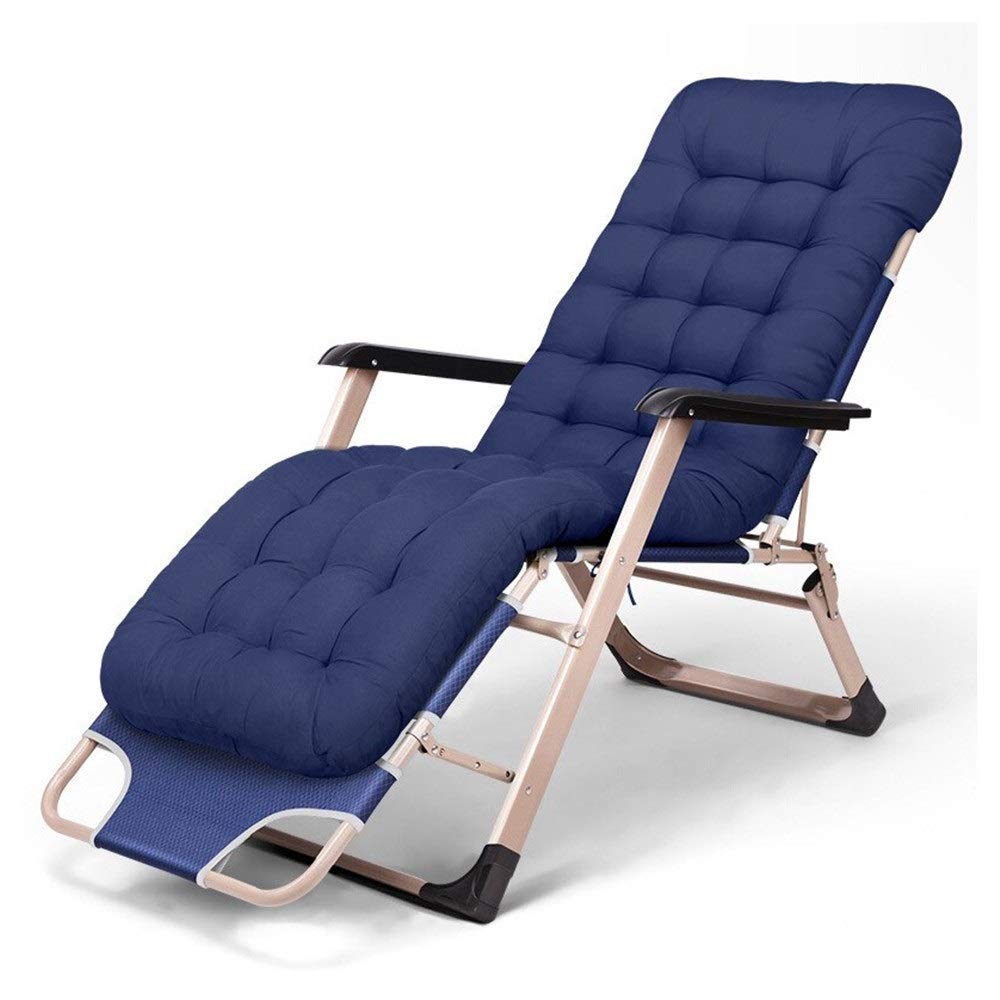 Sillas reclinables para personas pesadas con cojin azul de playa