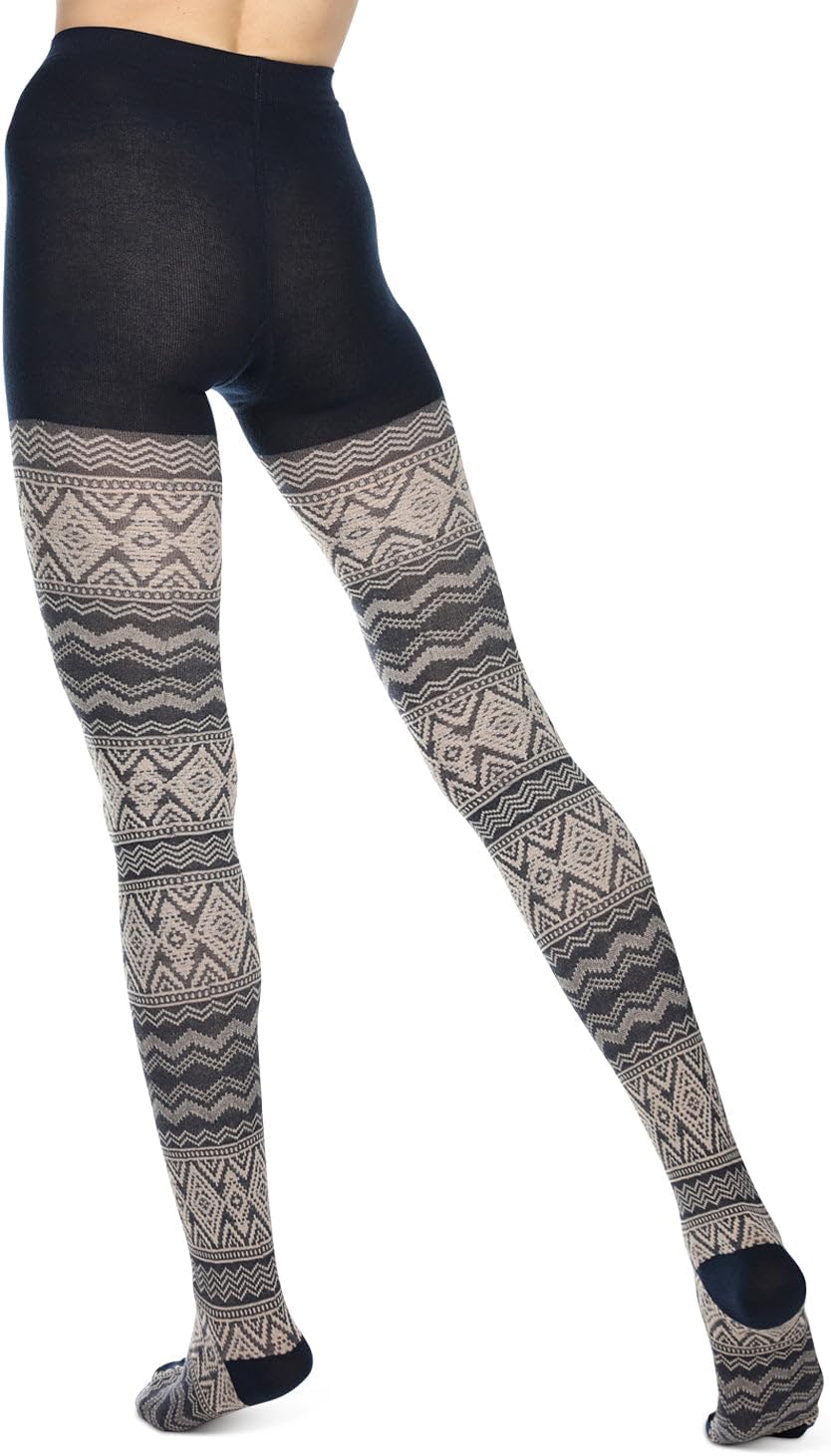 MeMoi Diamond Fair Isle Patterned Cotton Blend Sweater Tights - Image 8