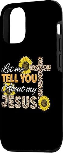 Miniatura 5 de Funda cristiana para iPhone 11 Pro Max Let Me Tell You About My Jesus Leopard Sunflower