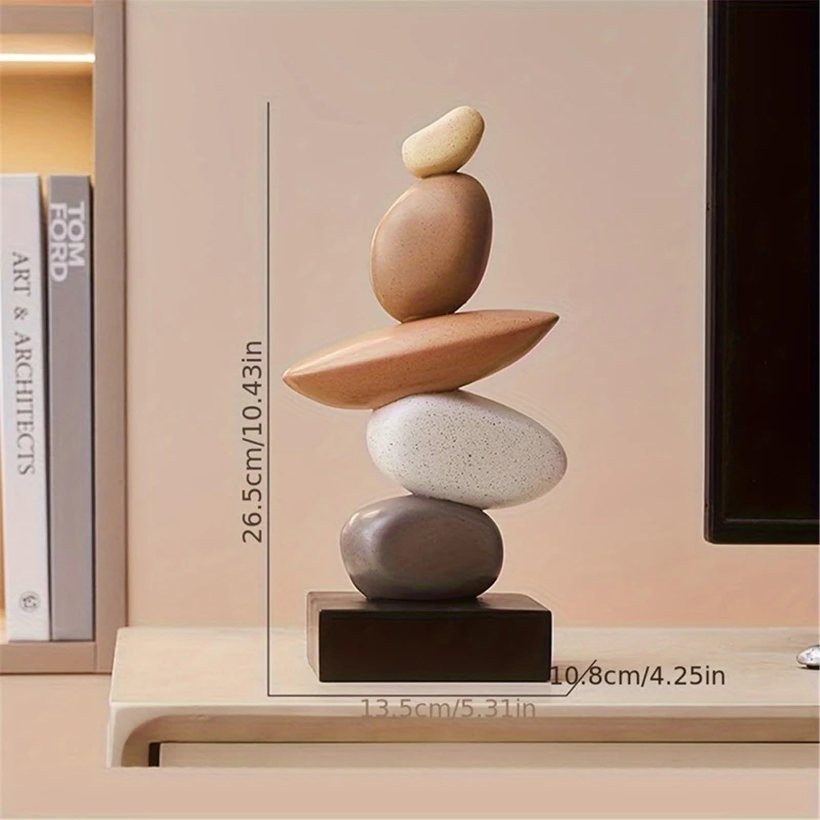 Scultura Moderna in Resina con Pietre impilate, Ornamenti in Pietra impilati, Decorazioni per la casa, Arte Astratta in Roccia bilanciata, Pietre impilate, Statua di Pietre di Cairn per Vari