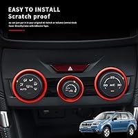 Vista 4 de Auovo Cubiertas de Anillo Exterior de Perilla de Control de Clima AC Accesorios para Subaru Forester 2019-2024 / Crosstrek 2018-2022 2023 / Impreza