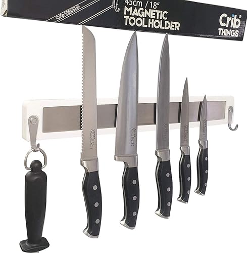 Miniatura 2 de Tira magnética de silicona de 17.7in para cuchillos de cocina doméstica, ideal para talleres de automóviles o cazas, etc.