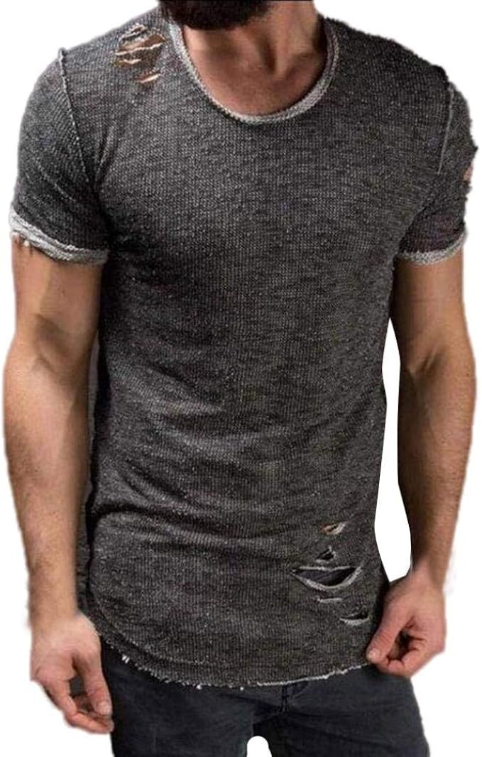 Camicetta da Uomo di Moda Camicia Boy Strappata Camicia Distrutta Cloom da  Completi alla Moda Uomo