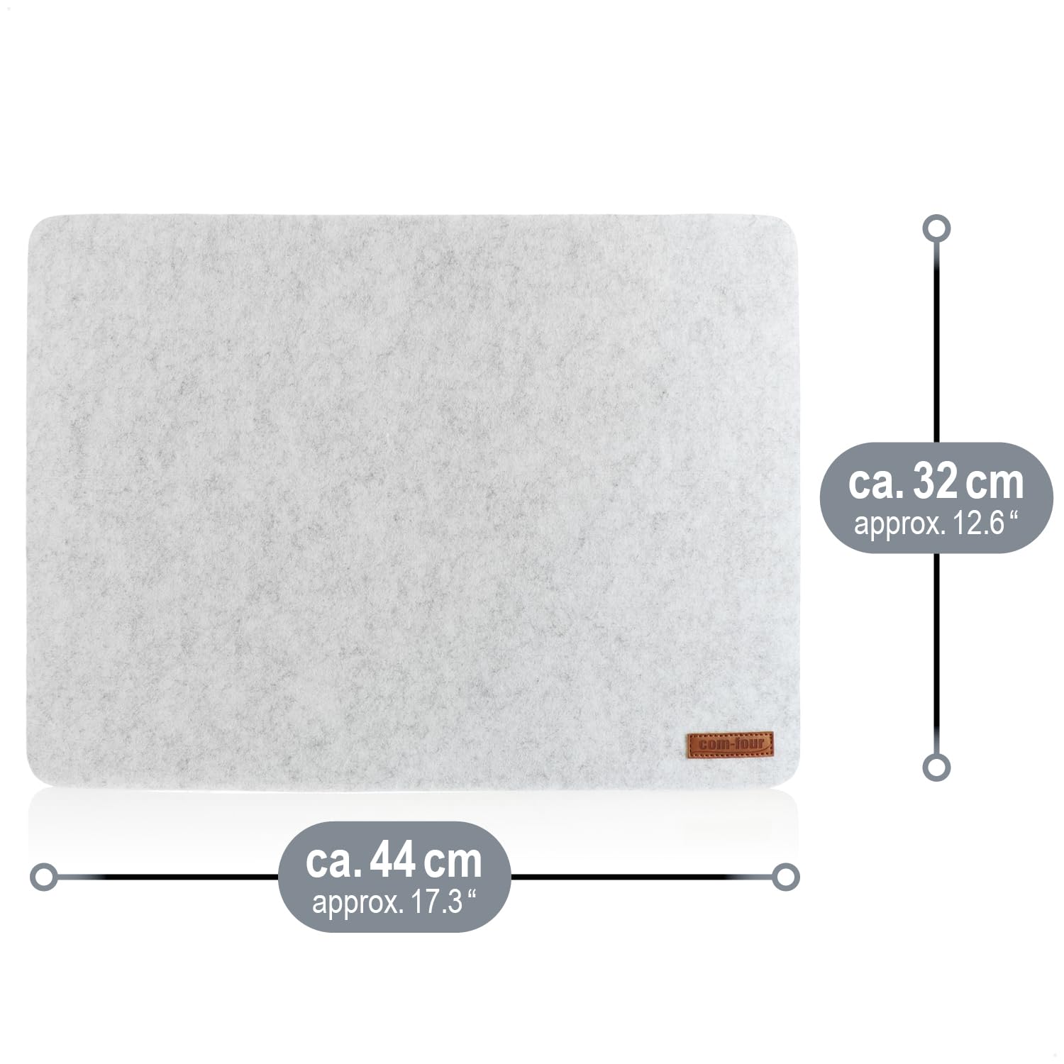 com-four® 32-teiliges Platzmatten-Set - abwischbares Tischset 44 x 32 cm | Extra dicke Filzunterlagen für 32 Personen - hitzebeständiger Tischschutz mit rutschhemmender Filzoberfläche