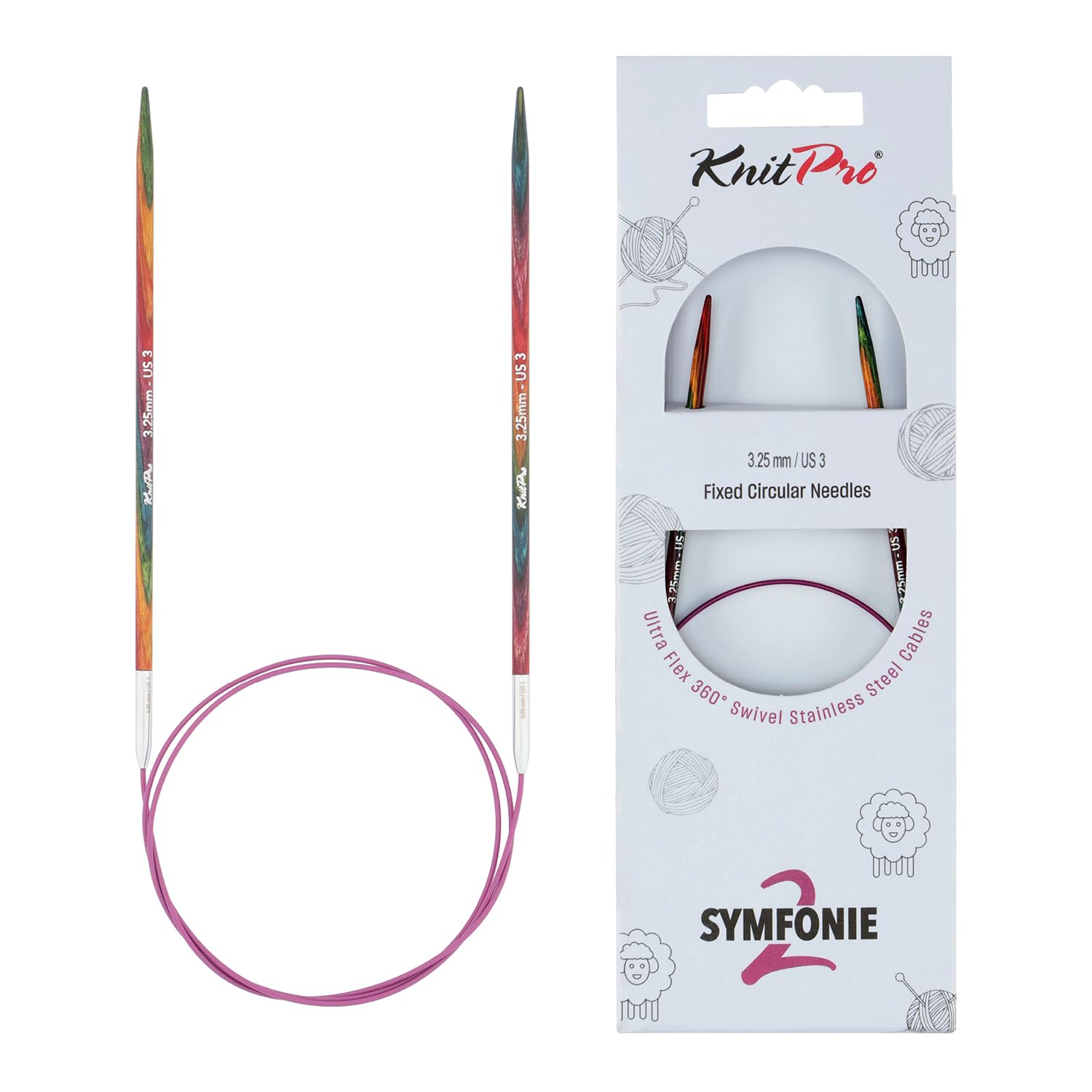 KnitPro Symfonie 2 Fixed Circular Needles 32" (80cm) | 3.25mm