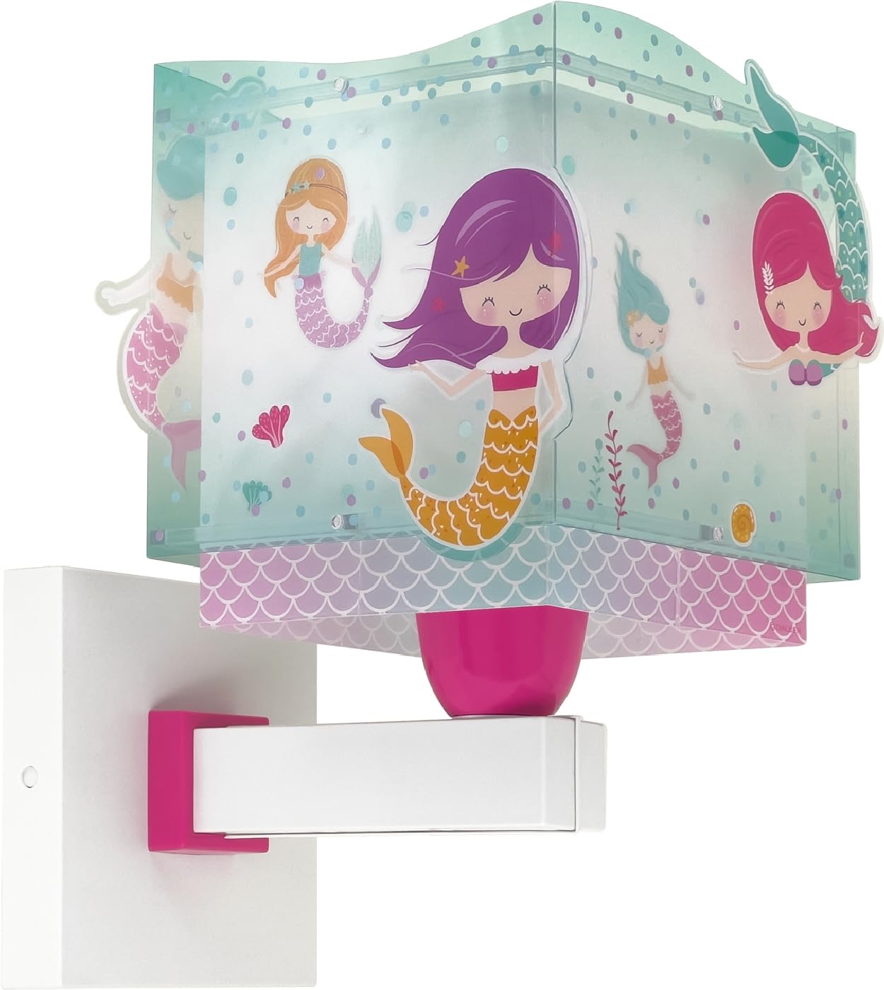 Dalber Lámpara Aplique Pared Infantil Mermaids Sirenas 63449 | Lámpara aplique de pared con instalación directa a la corriente o mediante cable con interruptor incluido.