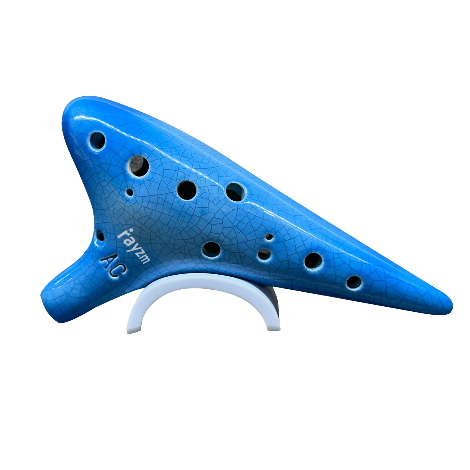 rayzm Ocarina en Céramique Alto C à 12 trous, 13 Notes en Do Majeur, Instrument à Vent Ocarina pour Débutants avec Sac de Transport Rembourré
