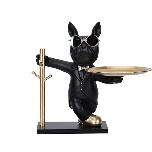 Bulldog Key Holder Bowl Statue, Mens Bedroom Essentials for Cool