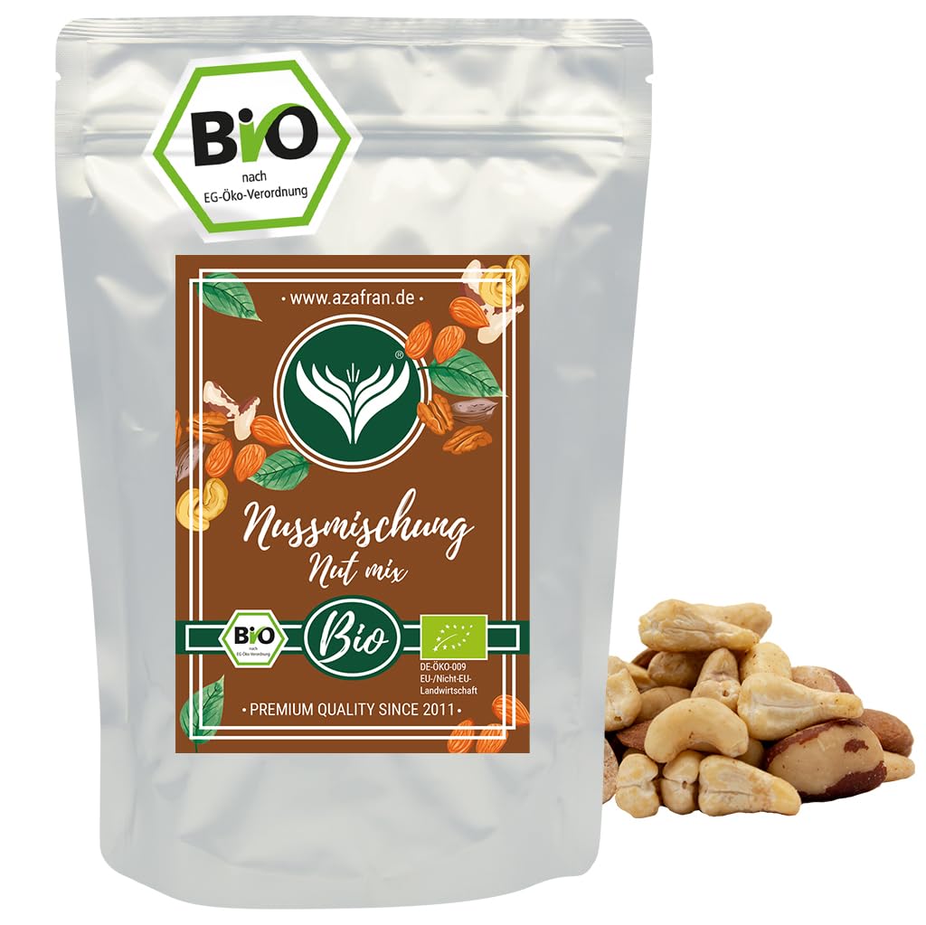 Azafran BIO Nusskernmischung, Nussmischung naturbelassen, Nuss Mix 1kg