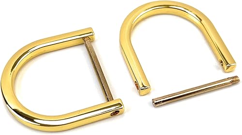 Miniatura 45 de 4 Piezas Anillos en D de Servicio Pesado Atornillables con Grillete de 1-1/2 Pulgadas Negro Gunmetal Forma de U Anillo D de Repuesto para Bolso