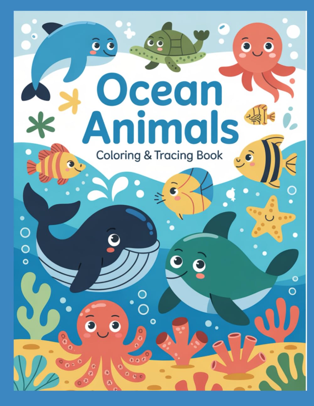 Ocean Animals: Coloring & Tracing Book