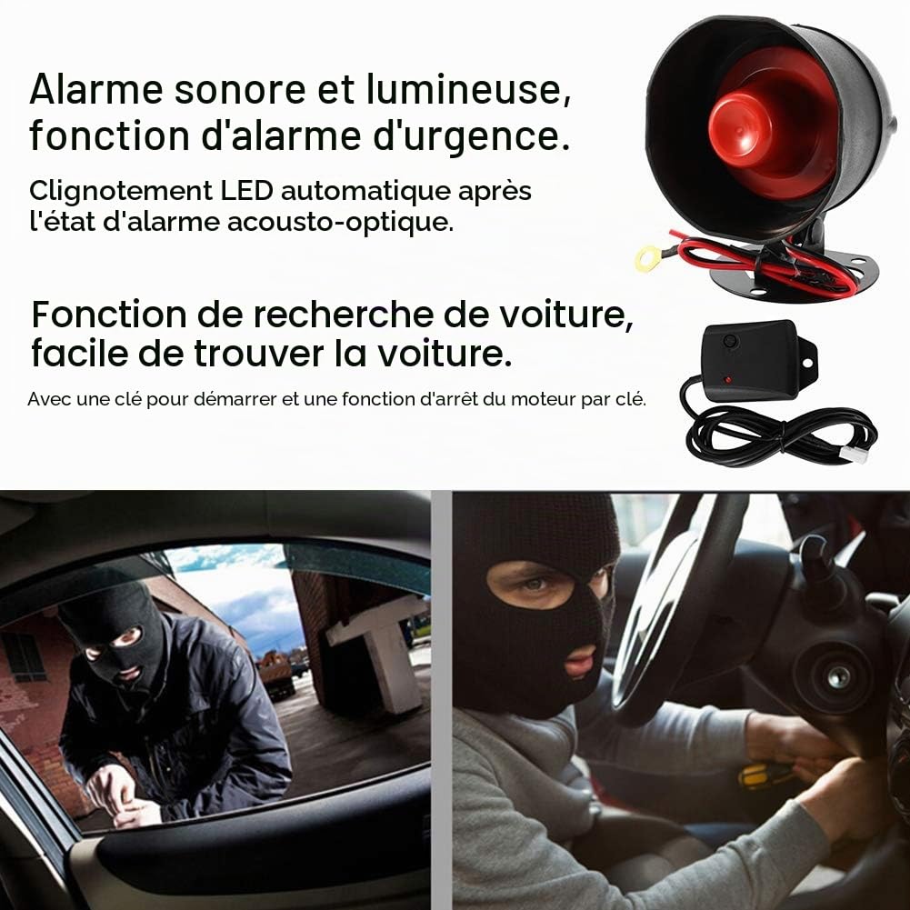 Fydun Système d'alarme de Voiture avec démarrage à Distance Appuyez sur Le Bouton d'arrêt de démarrage du Moteur 12V Universel Protection antivol Start Stop Lock