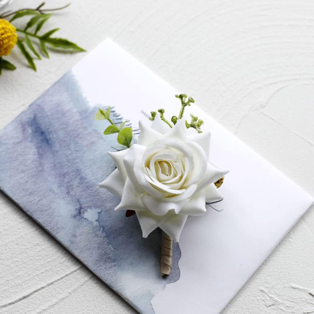 Wedding Boutonniere Groom Flower Buttonholes Groomsmans Prom Party Suit Decoration Anniversary Accessories for Man image 2