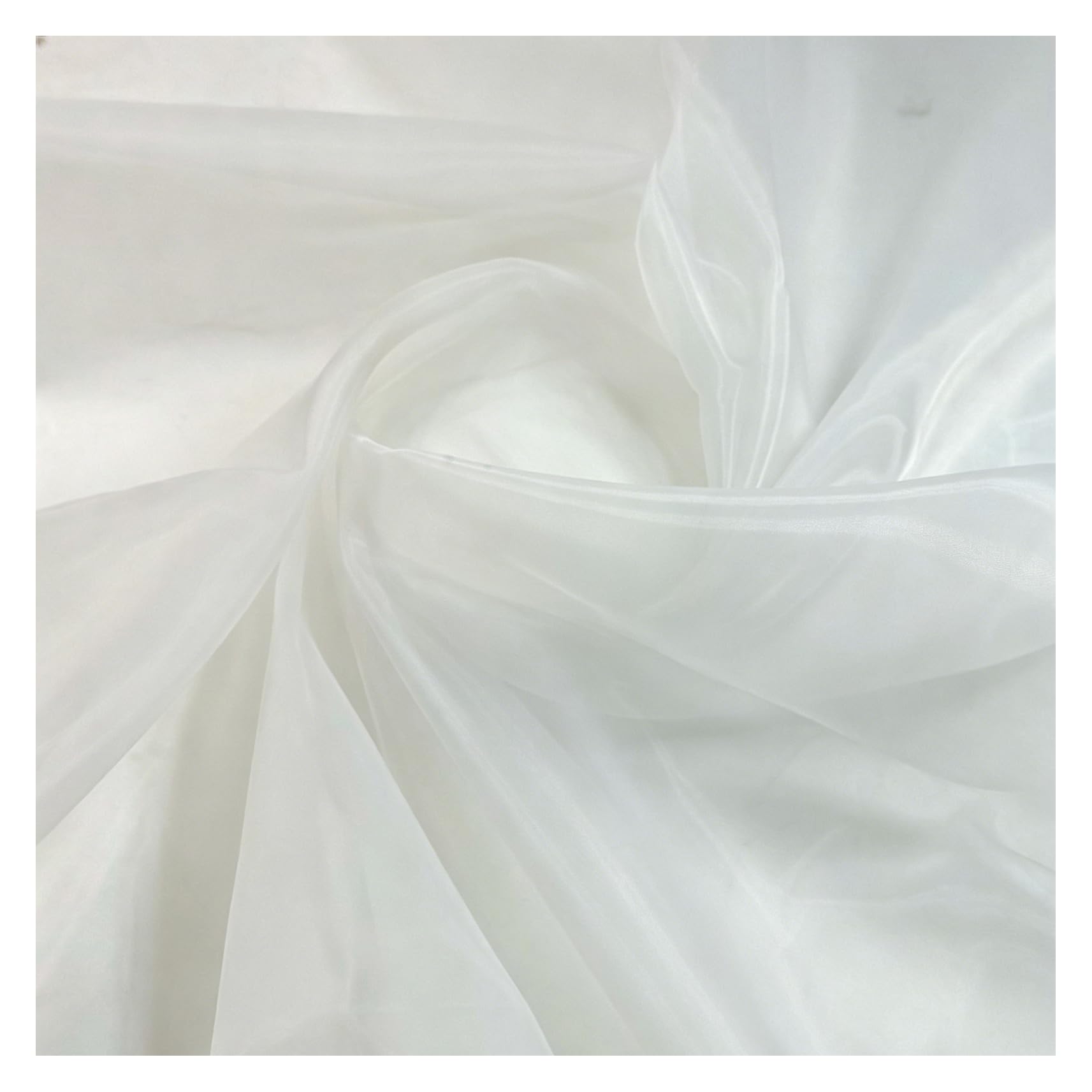 10M x 1.5M Organza Stoff Meterware Transparent Stoffe Zum Nähen Tüll Dekostoff Netzstoff Organza Modestoff Glänzend Kostümstoff für Tischdecken, Kleidung, DIY Basteln, Hochzeitsdeko
