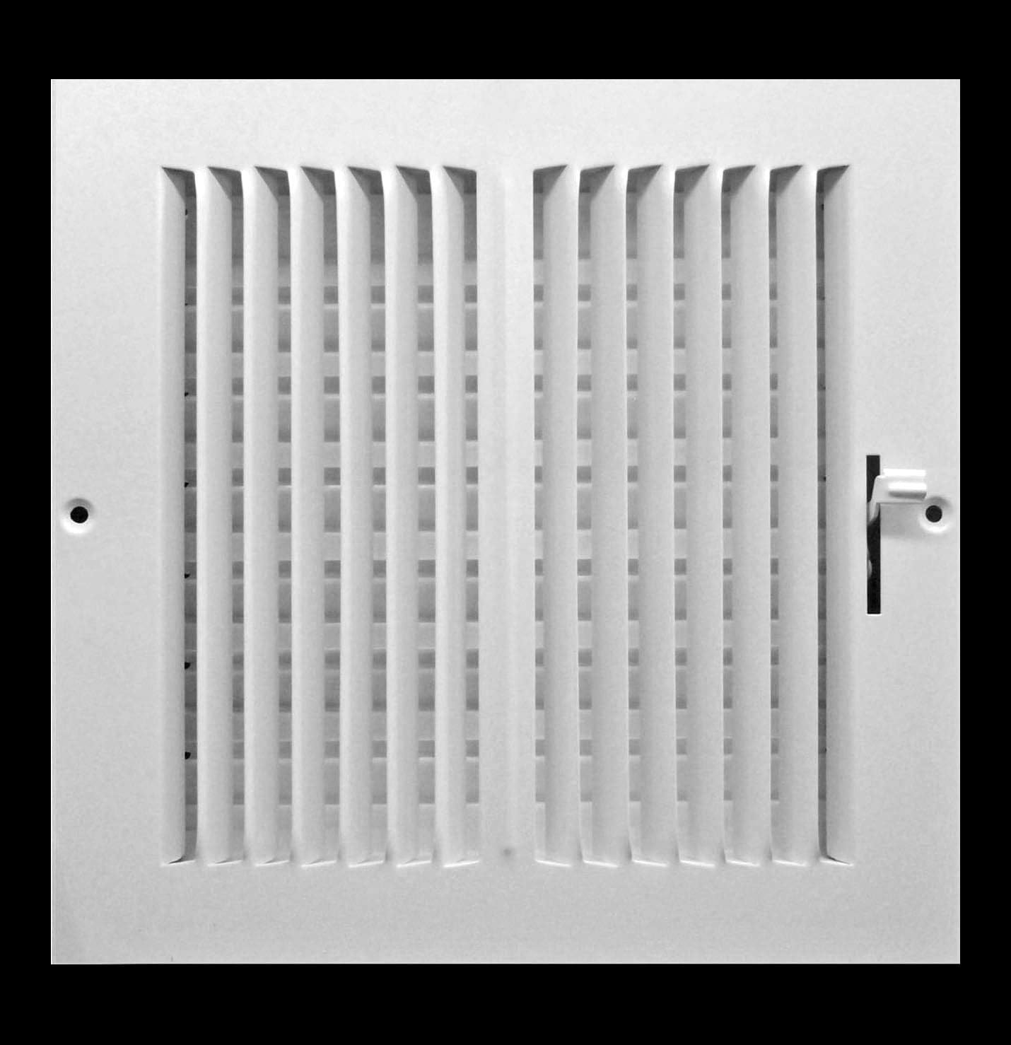 10"w x 10"h 2-Way Fixed Blade AIR Supply Diffuser - Vent Duct Cover - Grille Register - Sidewall or Ceiling - High Airflow - White - - 