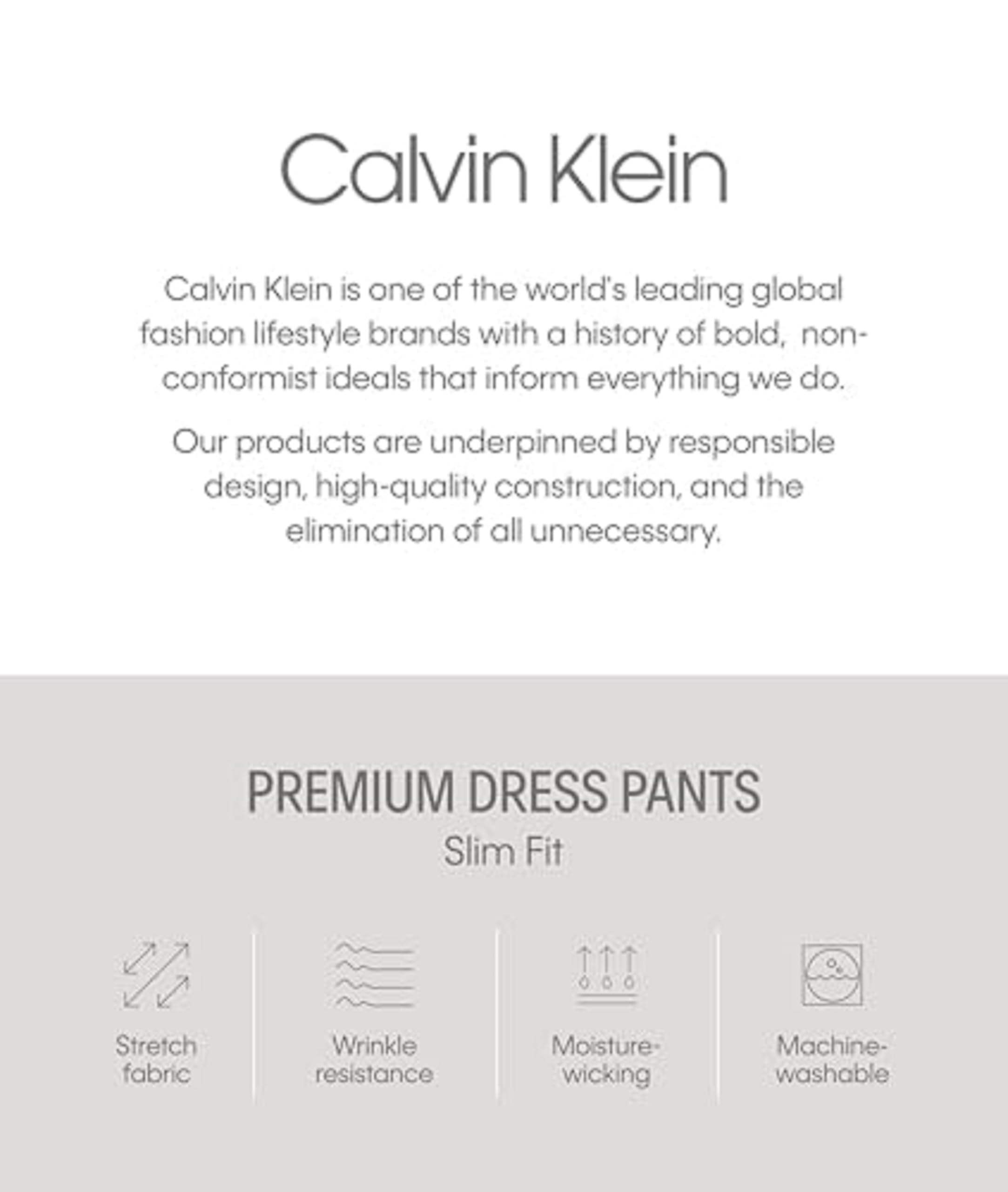Calvin Klein Pantalones de Corte Ajustado - Pantalones de Vestir Hombre