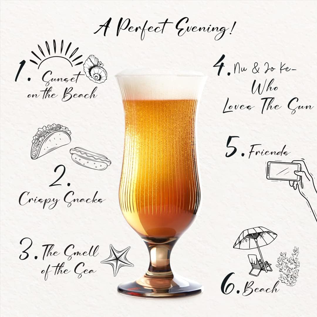 Unique Cocktail Glasses Classic Belgian Beer, Pint Craft, Pilsner IPA Beer, Solid Glassware, Cocktail Set Premium Glassware Professional Quality Beer Glasses Set of 2-15oz