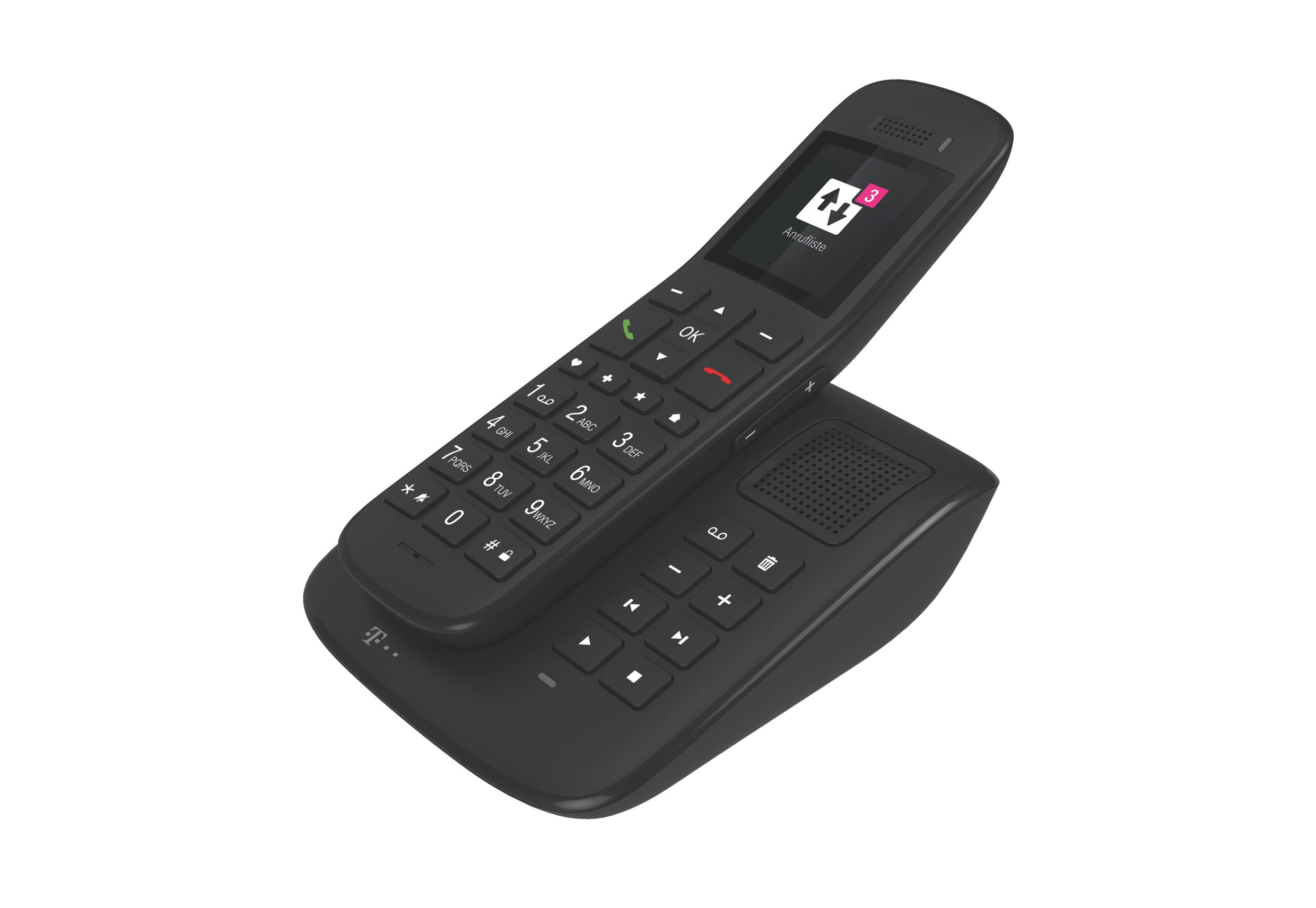 Telekom Sinus A 32 Großtastentelefon mit Basis & Anrufbeantworter Schwarz kabellos schnurlos, Fritz!Box-kompatibel