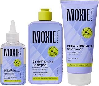 Moxie Beauty Scalp Essentials Trio | Dandruff Detox, Clarifying Cleanse & Hydration Boost | Glycolic, Lactic & Salicylic Acid + Piroctone Olamine + Cocoa Butter & Biotin | Clears Dandruff & Soothes Scalp | Paraben, Sulphate & Silicone-Free | Pre-Wash (100ml) + Shampoo (200ml) + Conditioner (175ml)-picture-18