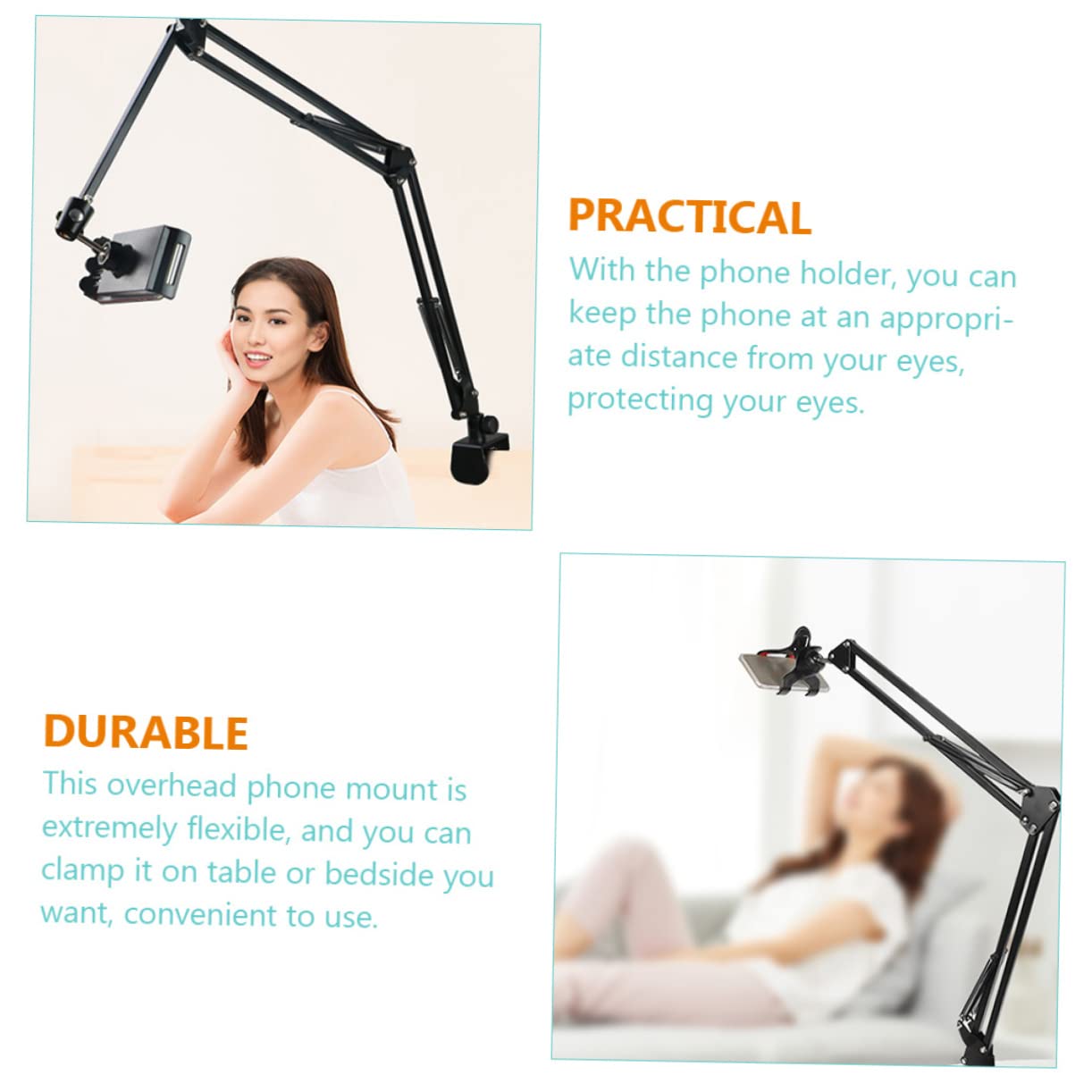 Hemobllo Soporte para Teléfono Móvil Telescópico Ajustable Plegable Metálico para Dormitorio Escritorio Coche Soporte Simple para Móvil De Teléfono Celular