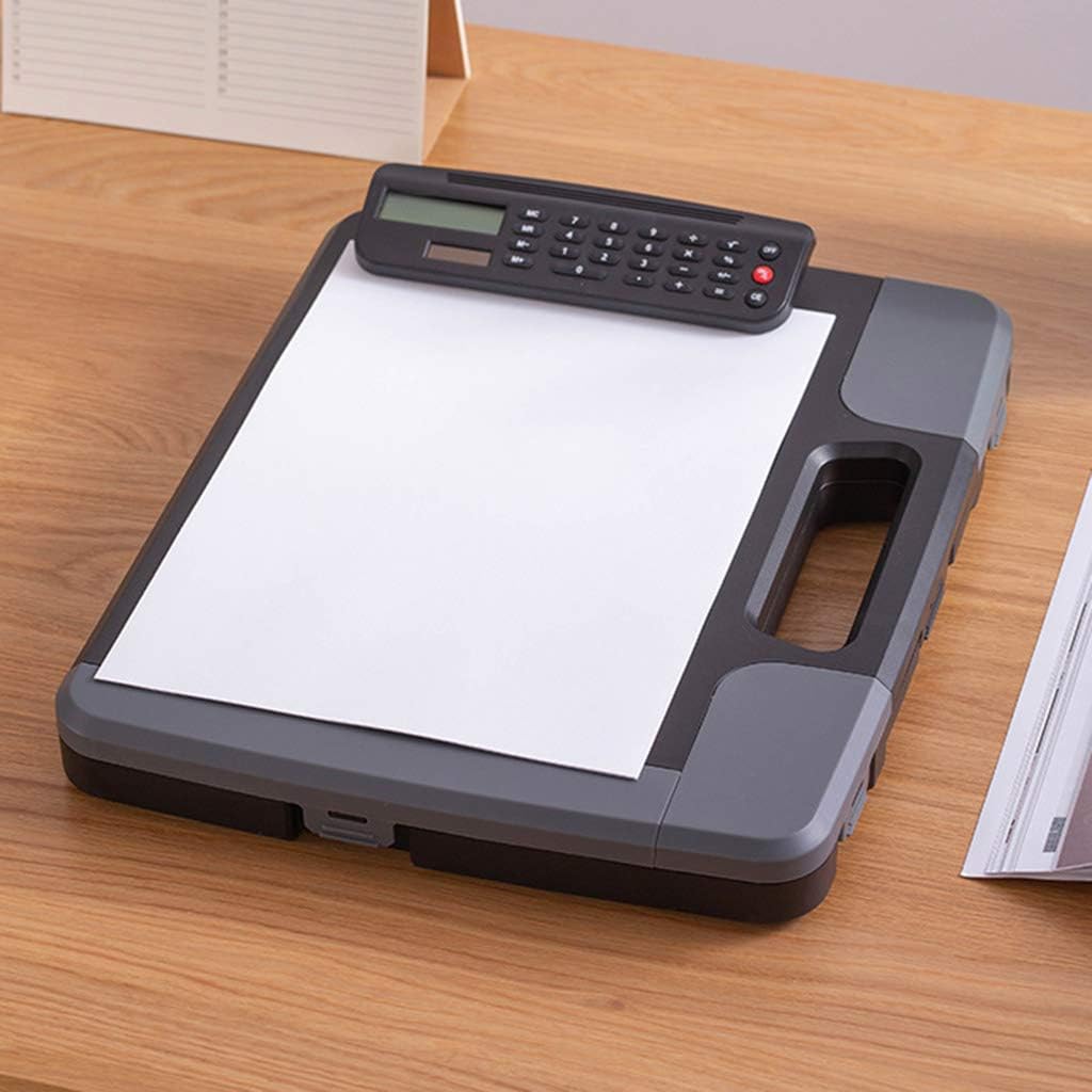 Clipboard with Storage,Portable Files Document Clipboard Storage for Case with Calculator Multifunctional Holder Office Supplies