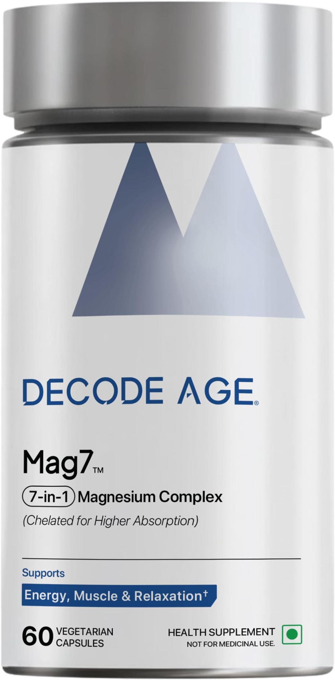 Mag7 | Magnesium Glycinate with Citrate & Malate | Chelated for High Absorption | Magnesium Complex Supplement - Supports Sleep, Mood, Muscle Recovery & Bone Health