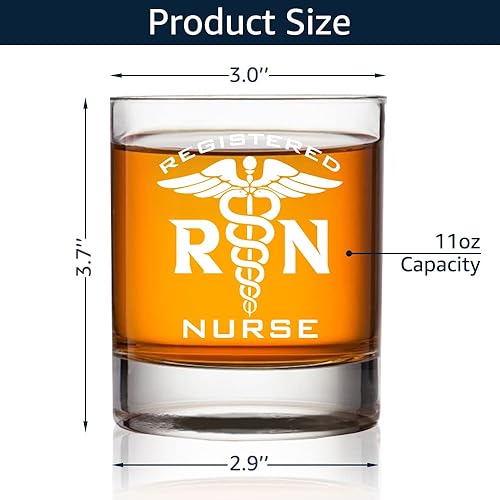 Miniatura 3 de TOUNER Vasos de whisky RN, vaso de whisky de enfermera registrado, regalos para estudiantes de enfermería, regalos para médicos, regalo de