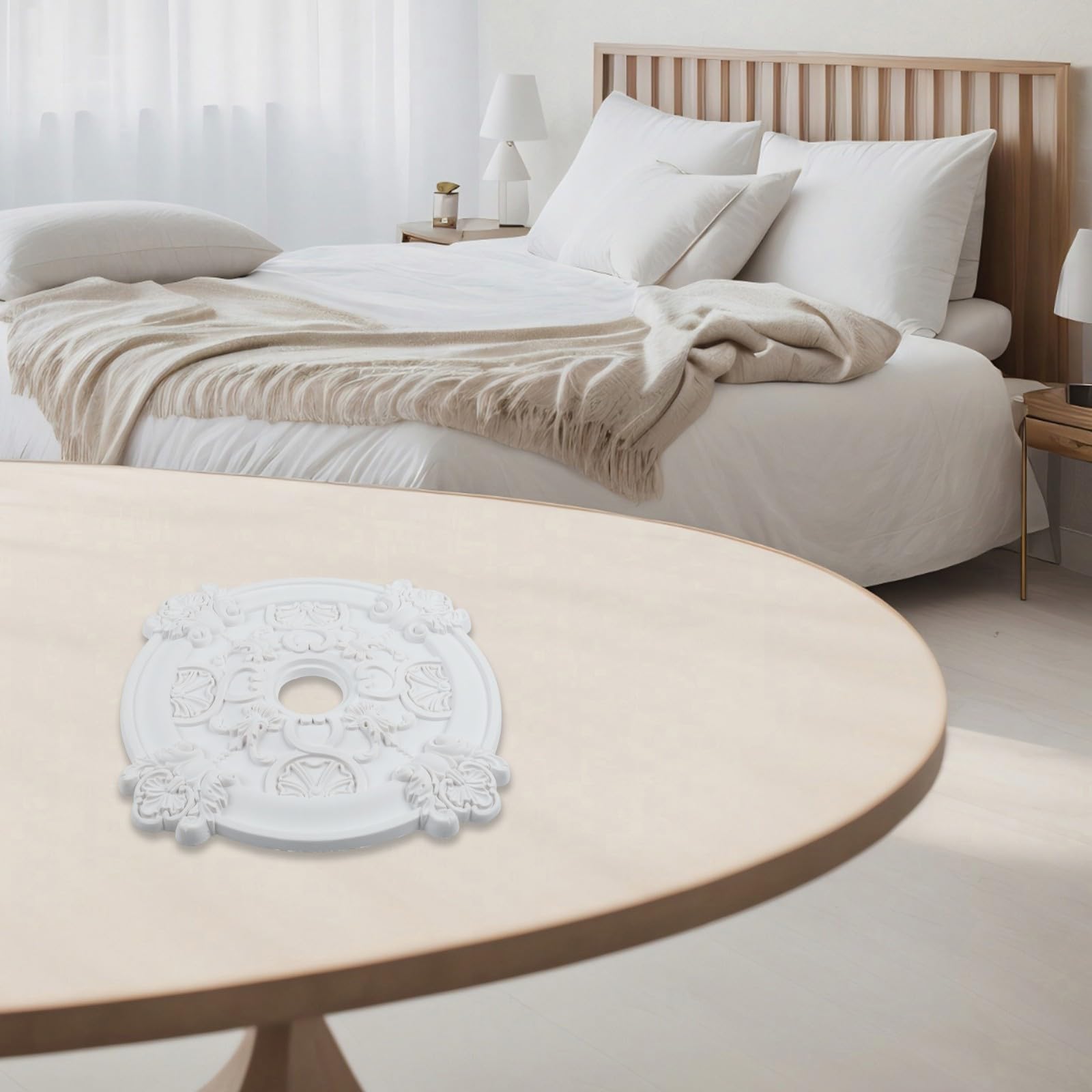 Couvercle rond en polyuréthane cache trou de ventilateur sans percer